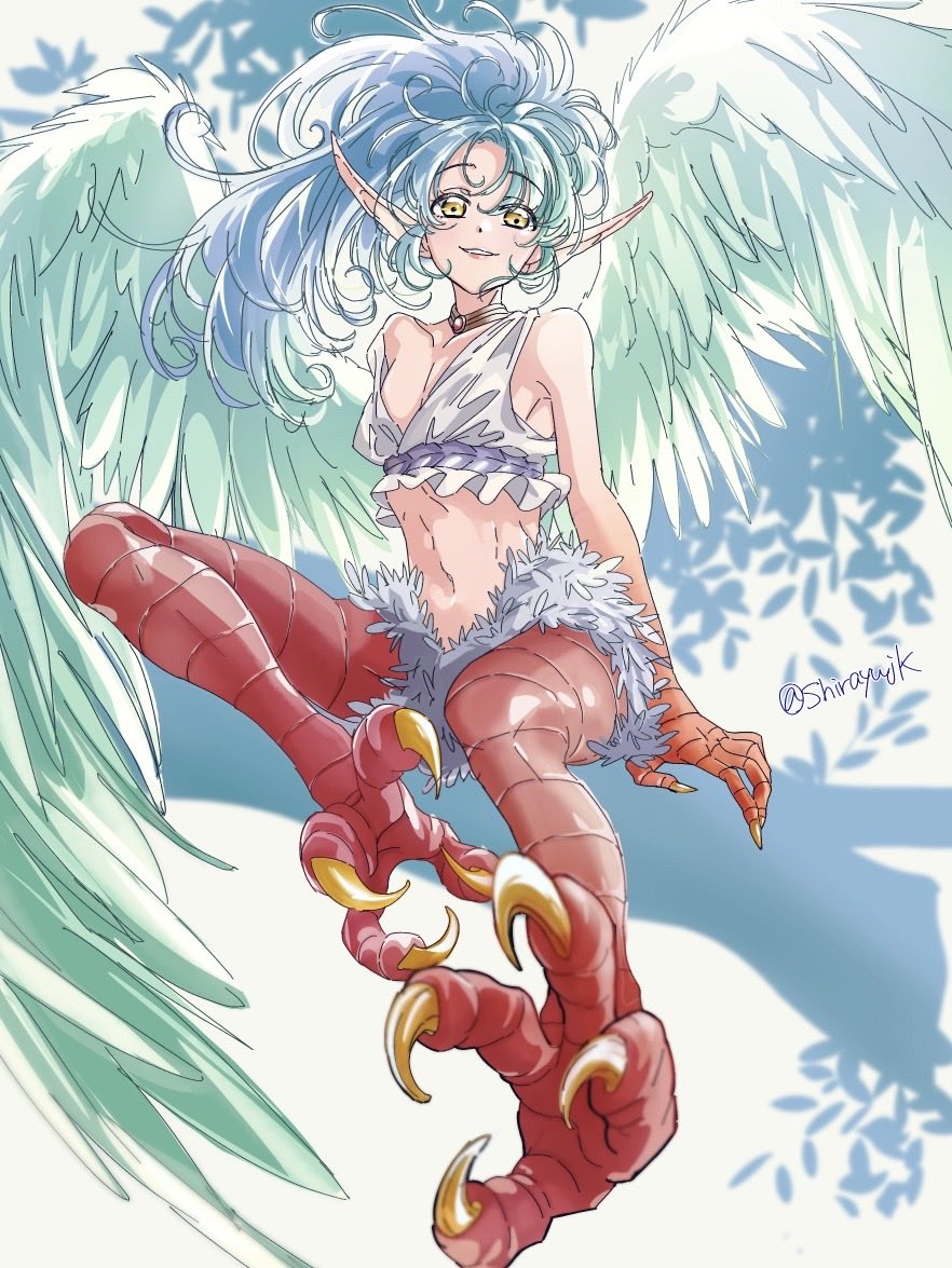 Shirayujk's tweet photo. 天使かと思った？
残念ね…🪽😈

#harpy 
#monstergirl https://t.co/Uf3pMyLxmI