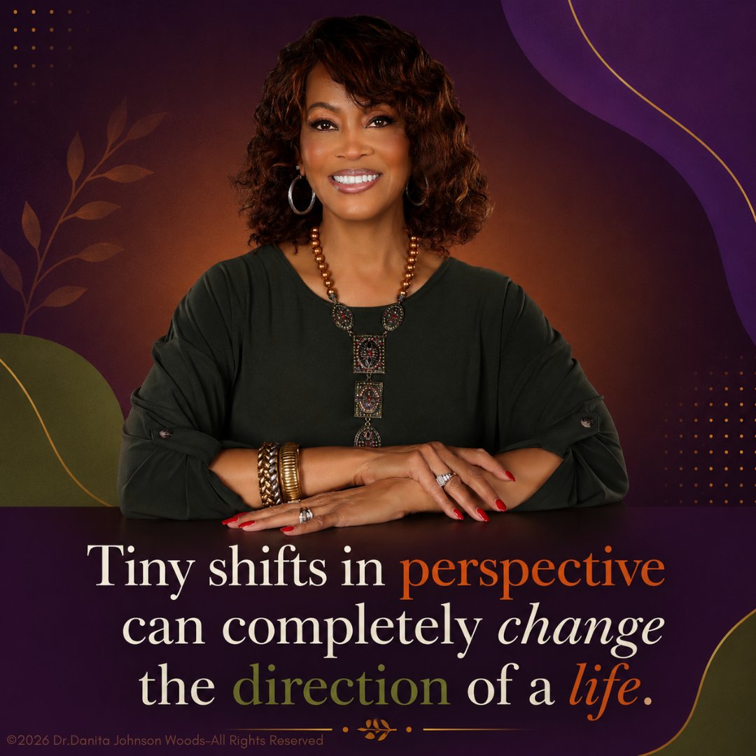 drdanitajohnson's tweet photo. Sometimes, the smallest shift in how we see things can open the door to new possibilities.

What perspective shift has made the biggest difference in your life? Share below. 💜

#DrDanitaJohnsonWoods #LeadershipMatters #PersonalGrowth #MindsetShift #IntentionalLiving https://t.co/twluQERKb2