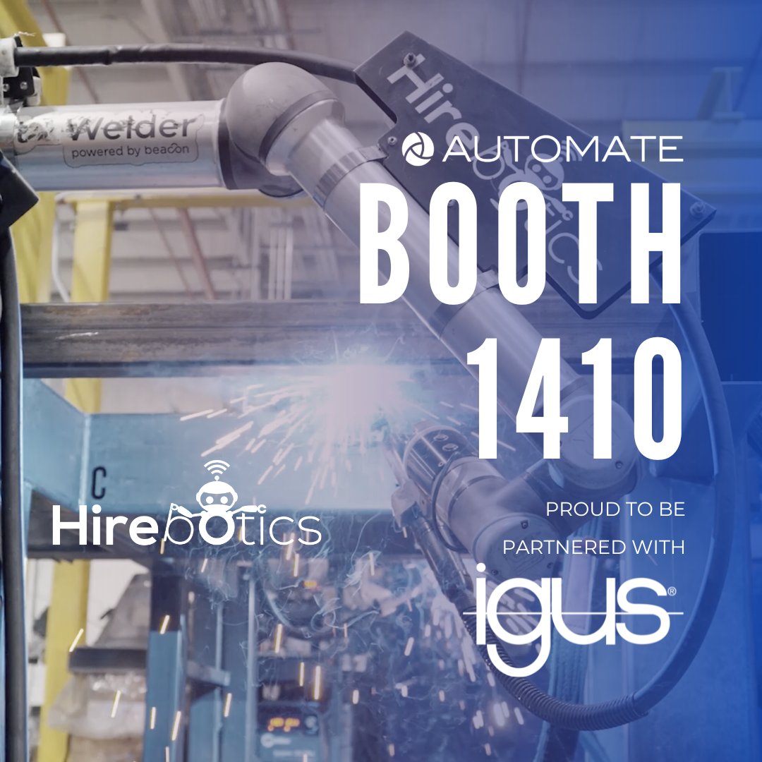 hirebotics's tweet photo. Thrilled to be joining Igus in Chicago for this year's Automate Show. Come by and see us! https://t.co/wrPjIXedk0