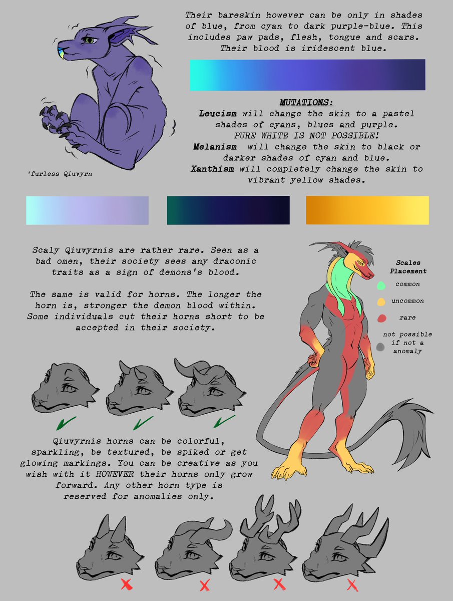 vexwyn's tweet photo. 🔸QIUVYRN SPECIES GUIDE🔸

Been working on this for 3 years and finally they are here!

They are an OPEN SPECIES, meaning you are free to make your own without restrictions of any type, to use for your own worldbuiding/rp or their canon lore.

1/2 https://t.co/skeVHP3nS6