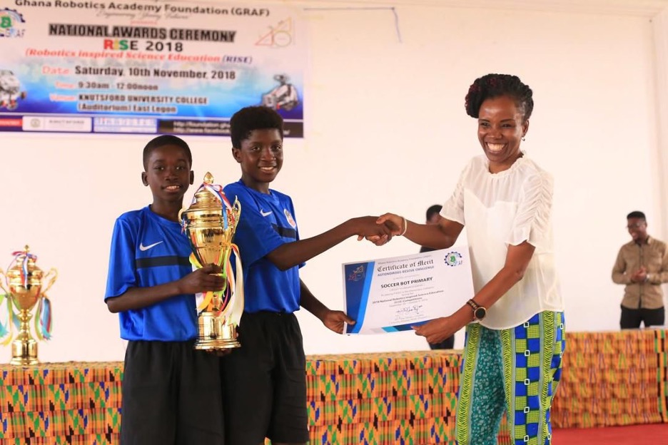 USEmbassyGhana's tweet photo. Congratulations to Team Ghana on an outstanding performance at Robofest 2026! Ghana won the Robofest 2026 Junior Championship with MIKROBOT Academy and placed second in the Senior category with Right to Dream Academy. Bosomtwi Girls’ STEM SHS also placed fourth in the Senior Bottle Sumo Time Trial Challenge. Great to have the winning teams come through the embassy and we look forward to having them at a future #AmericanSpaces event.

A special connection: Caleb Yirenkyi, Ghana’s World Cup match-winner against Panama, was part of the 2019 National Robofest Championship-winning team while at Right to Dream Academy. @ghanarobotics