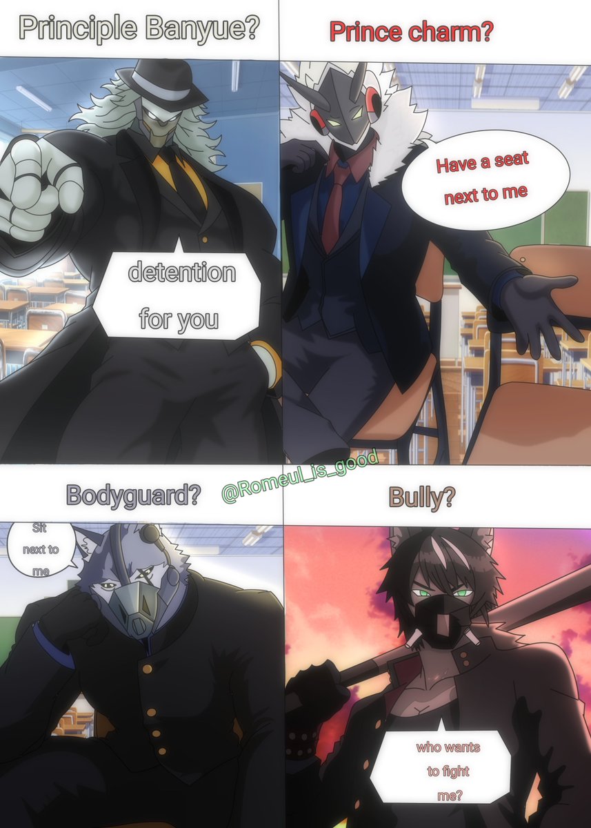 Romeul_is_good's tweet photo. First day at the academy and your principle is banyue who do you wanna be friend first?

#Romeul #ZenlessZoneZeroRomeul #ZenlessZoneZeroBanyue #ZenlessZoneZeroBilly #ZenlessZoneZero #ゼンゼロ #zzzero #zzzerofanart #ZenlessZoneZeroMors #zzzmors https://t.co/tTns6roqRw