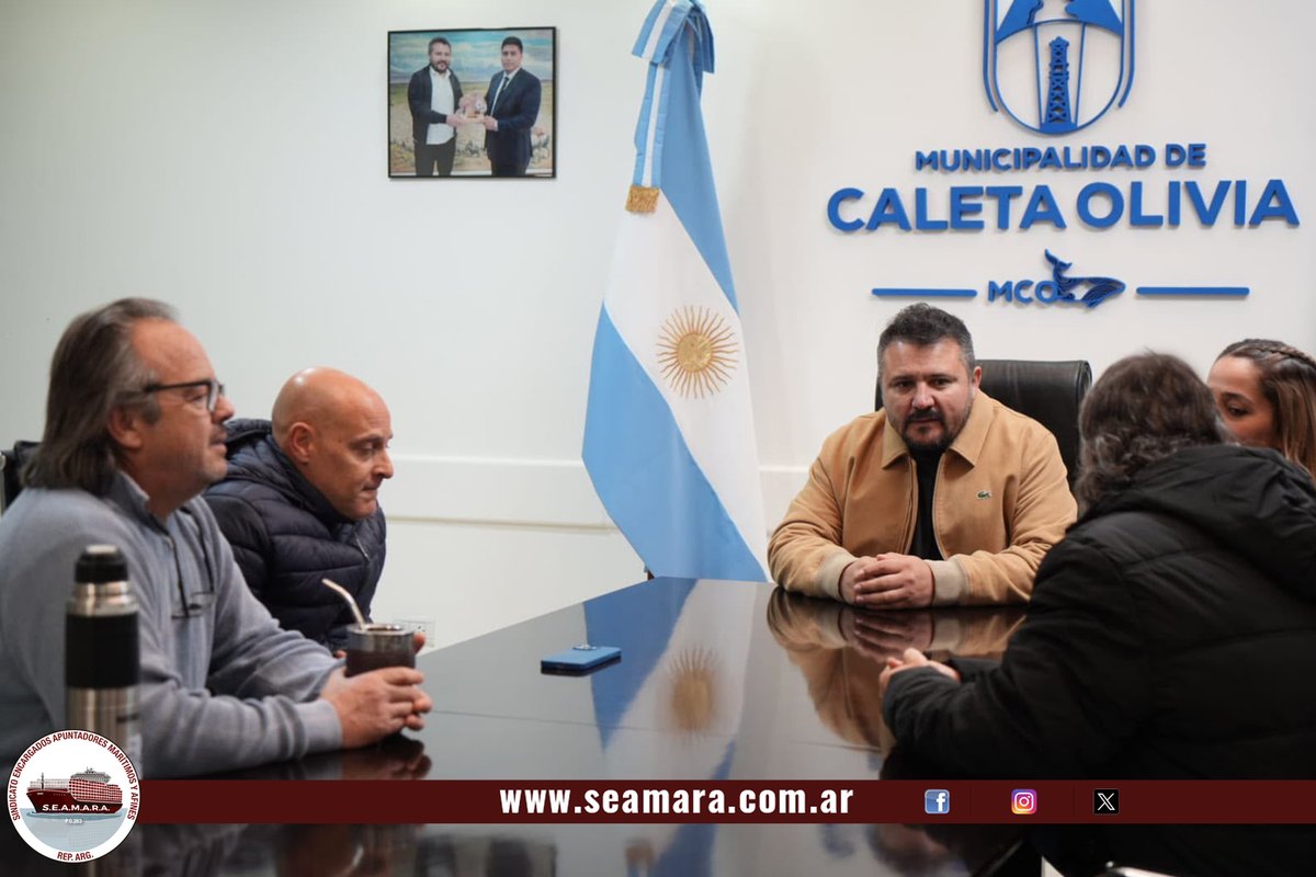 seamaraoficial's tweet photo. #SEAMARA En los primeros días del mes de junio nuestro Secretario General, Javier López, junto a nuestro Secretario del Interior, Pablo Mercier, estuvieron visitando a nuestros compañeros Encargados Apuntadores en la localidad de Puerto Deseado, en la Provincia de Santa Cruz. https://t.co/YEcAigIbcg