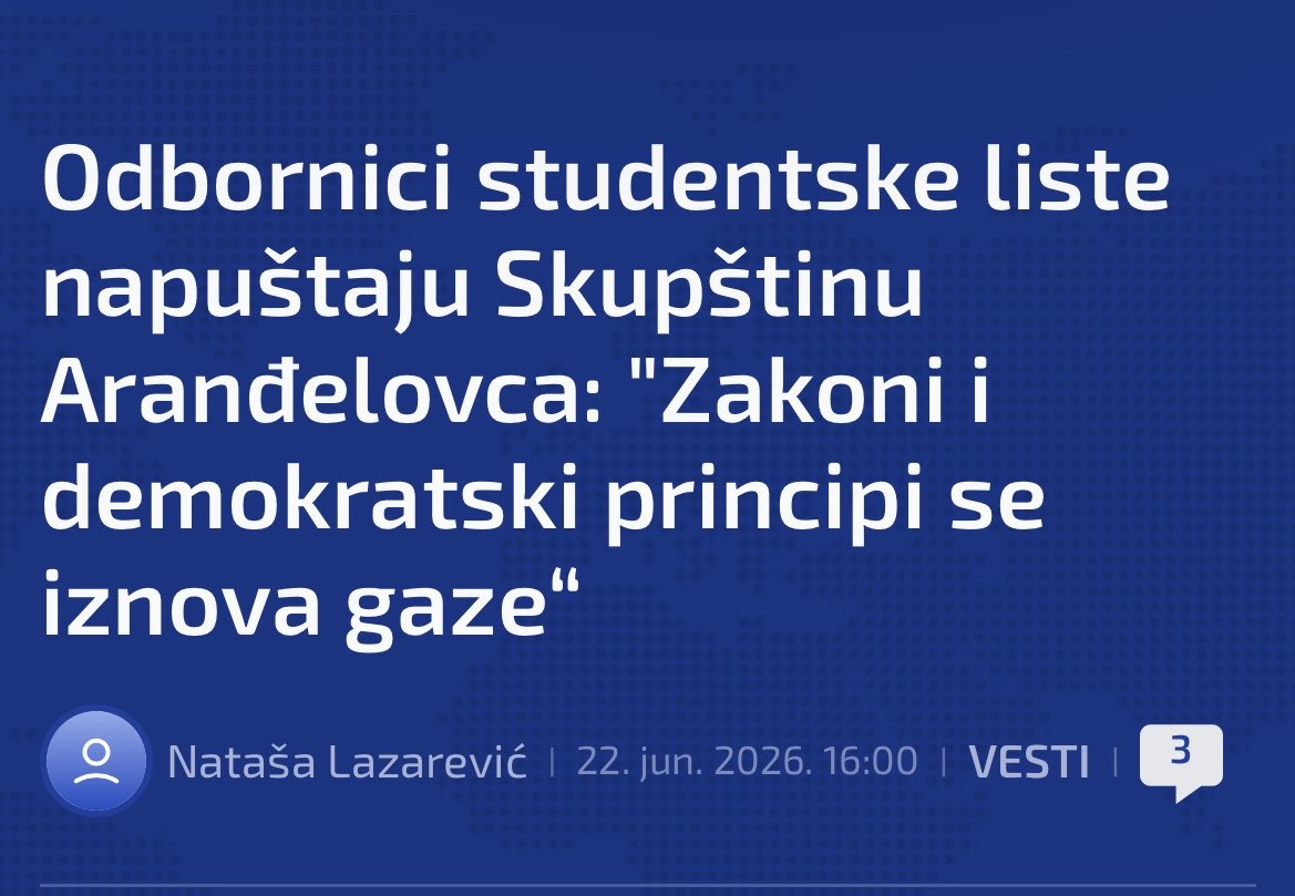 milica_baltic's tweet photo. Dobrodošli u opoziciono institucionalno delovanje dragi moji.

Oni će da krše zakone, da donose nebulozne odluke i gaze demokratiju i neće se potresti što ćete vi izaći iz parlamenta povredjeni gore navedenim nego će da nastave da teraju po svome.

Vaše je da BUDETE TU, da podnosite odbornička pitanja kojima razotkrivate kriminal, da prilažete amandmane na odluke kojima javno ukazujete na nepravilnosti, da povredu poslovnika koristitite tako da sednica traje satima dok ih ne izludite potpuno.

Oni ne znaju šta je demokratija, zakon ih ne zanima, posledica se ne plaše.

Jedino što ih uznemiruje, frustrira i isteruje iz pameti je vaše prisustvo.