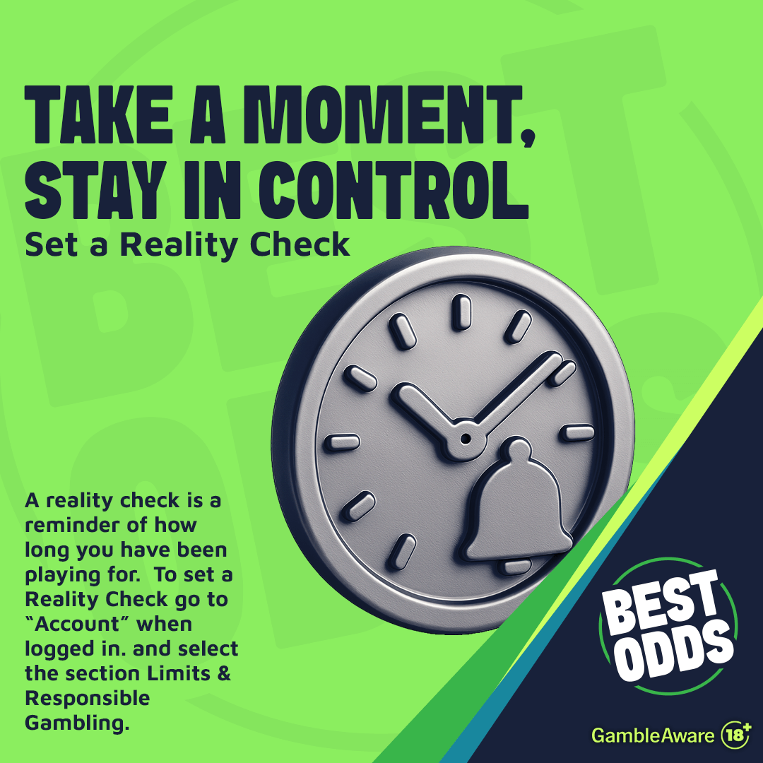 BestOdds_UK's tweet photo. Take a moment, stay in control.

Set a Reality Check to remind yourself how long you’ve been playing for.

https://t.co/jizicB4Blx

18+ GambleAware https://t.co/DSX8rMGGMt