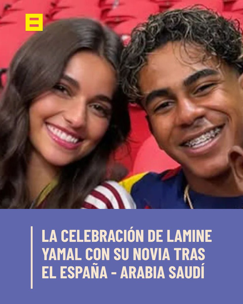 la8FM's tweet photo. La celebración de Lamine Yamal con su novia tras el #España - Arabia Saudí

#yamal #mundial https://t.co/8EP5jqPzu3