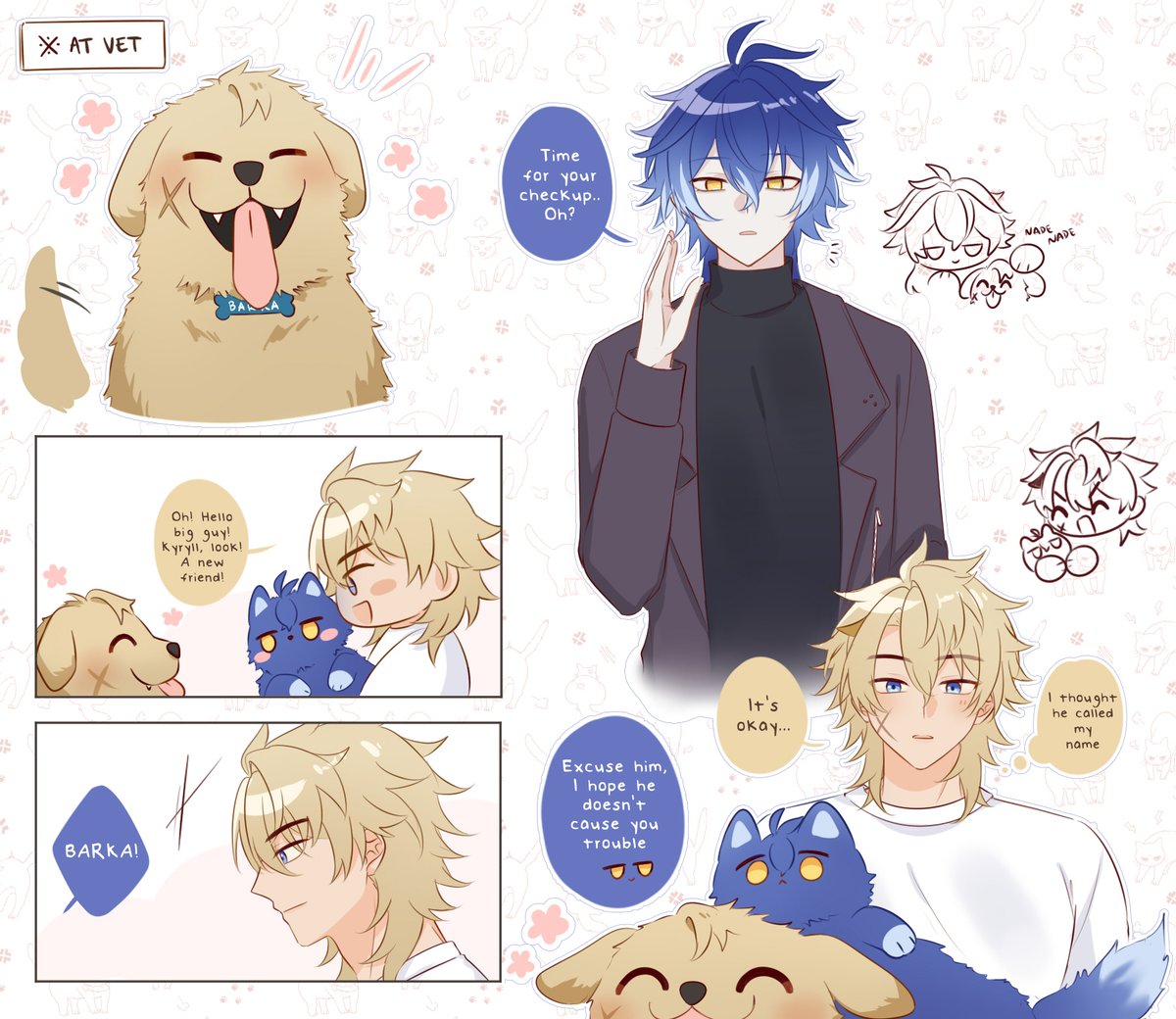 milkurepu's tweet photo. cat owner x dog owner varflins AU https://t.co/0m9kTcBaxV