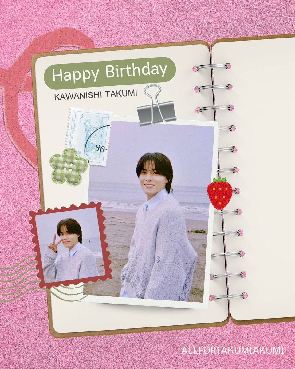 ALLFORTAKUMI's tweet photo. ₊˚⊹♡-`♡´⋆˚.⋆♡⋆.˚⋆`♡´-♡⊹˚₊
    🎂 Happy Birthday🎂
  🍓 Kawanishi Takumi 🍓
₊˚⊹♡-`♡´⋆˚.⋆♡⋆.˚⋆`♡´-♡⊹˚₊

#拓実と見る景色は満点
#HAPPYTAKUMIDAY https://t.co/pyFz8Qk01z