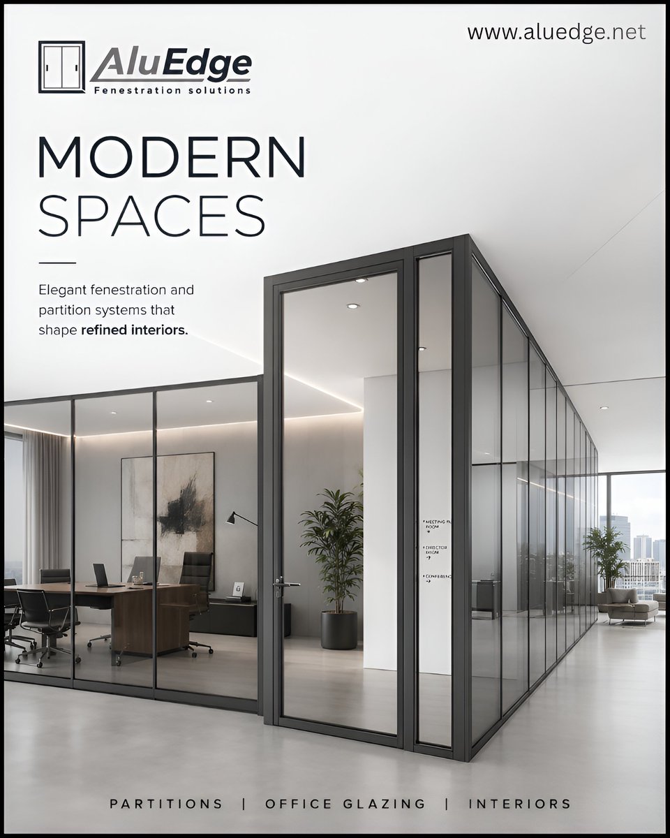 AluEdge's tweet photo. MODERN SPACES
AluEdge Slim Partition System 

🌐 https://t.co/Q3hpd7a1Pn
📞 +91 98263 45598 | 89591 55155
📍 58/1, Adinath Warehouse, A.B. Road Bypass, Indore
 
#ALUEDGE #SlimPartitionSystem #OfficeGlazing #ModernInteriors #GlassPartitions #OfficeDesign #WorkspaceDesign #Indore https://t.co/oUgmZrbv69