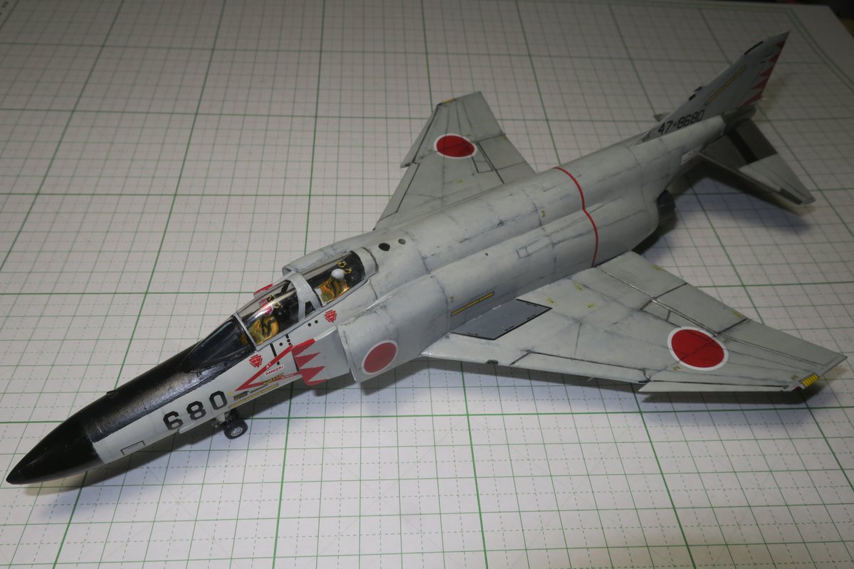nyoshinori's tweet photo. #hasegawa 1/72 #MD #F-4EJ #Phantom II （その23）。降着装置を取り付けました。クリーン状態ならば、これで完成でもよいのですが(^_^;) #scaleaircraftmodel #scaleaircraftmodelling #scalemodelling #straightfromthebox #スケールモデル #プラモデル #模型 #素組み #飛行機模型 #牛歩モデリング https://t.co/OH05L845bU