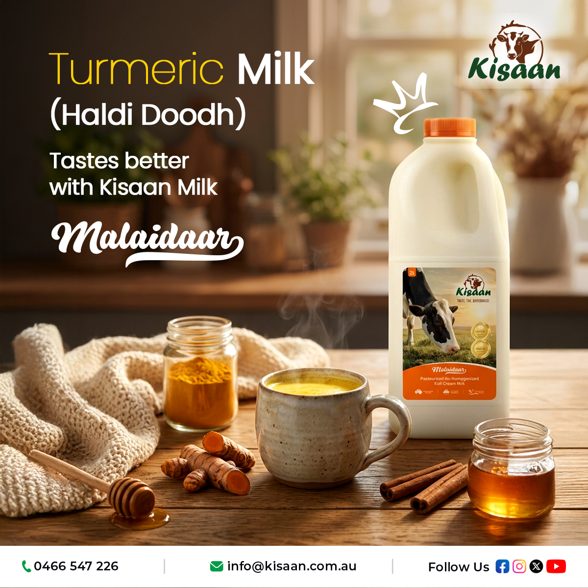 KisaanOfficial's tweet photo. Nothing beats a warm cup of Haldi Doodh made with rich, creamy Kisaan Milk. 🥛💛

More cream. More flavour. More comfort.

#HaldiDoodh #TurmericMilk #KisaanMilk #Malaidaar #CreamOnTop https://t.co/dyZmrSdW3p