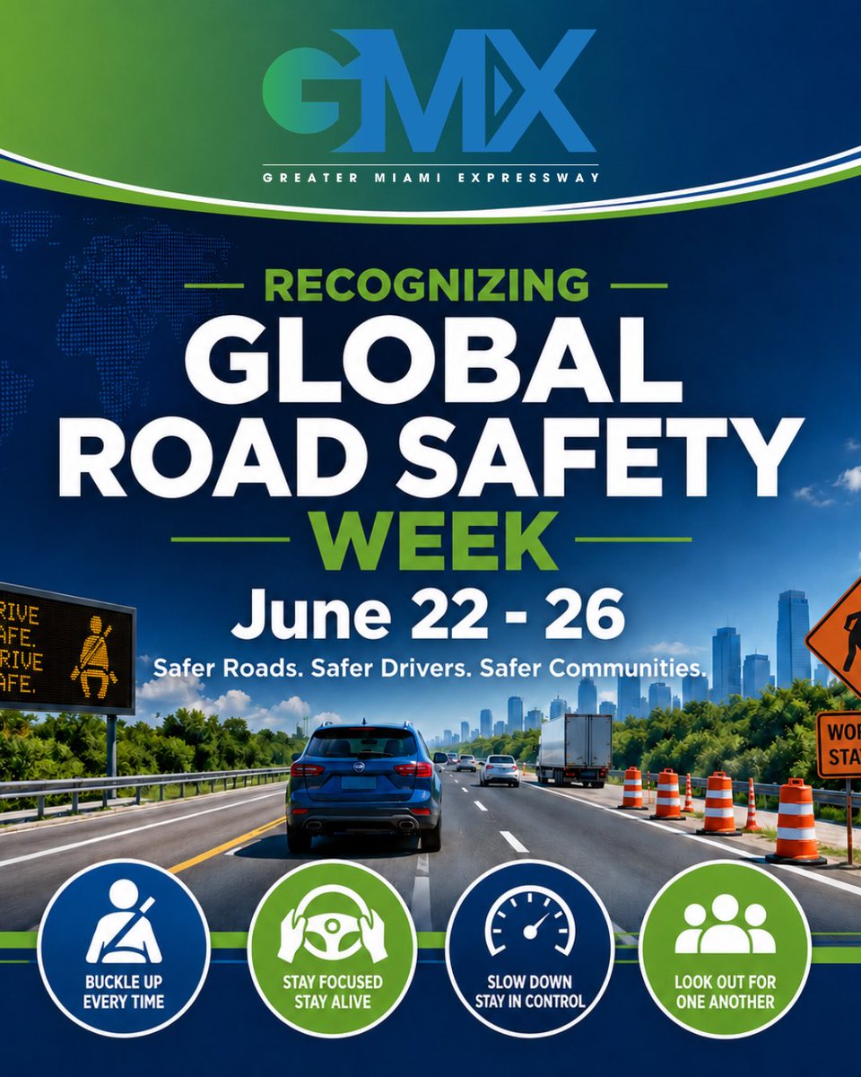 GMXAgency's tweet photo. GMX is proud to recognize Global Road Safety Week, joining transportation agencies across Florida in a collaborative effort to promote safer roads, safer drivers, and safer communities.
 
#GMX #GlobalRoadSafetyWeek https://t.co/pJH8faWCPQ