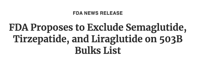 why is tirzepatide banned The FDA is considering banning semaglutide compounders (as well as tirzepatide and liraglutide). If they do, the market will return to its monopolistic state after a brief stint where patients had access