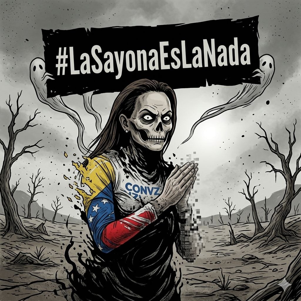 StephGuaiqueri's tweet photo. Mientras nuestra Revolución Bolivariana se fortalece con hechos, ella se aferra a Uribe y al paramilitarismo colombiano. Eso no es oposición, es desesperación. #LaSayonaEsLaNada https://t.co/1EyQsuxFIC