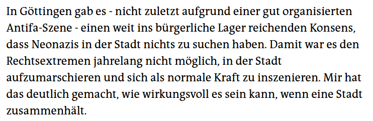 soulmib's tweet photo. "Es braucht Menschen, die sich vor Ort engagieren, Haltung zeigen und darin Vorbild sind."
Vorkämpferin gegen #Rechtsextremismus: Bianca Klose ist gestorben. #Göttingen
Das #taz-Interview von 2009 liest sich aktueller denn je: https://t.co/UbonUfU6xG https://t.co/CIR55dhSNU
