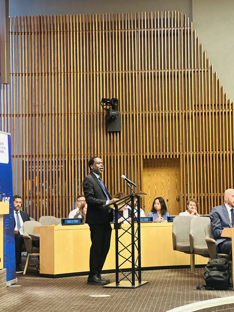 tmarwala's tweet photo. Delivered the opening speech at the UN Open Source Week 2026 at the UN in New York. Open-source technologies have the potential to democratize innovation, expand access to knowledge, and help ensure that AI advances sustainable development for all. #OpenSourceWeeK https://t.co/j7jc7yE3KZ