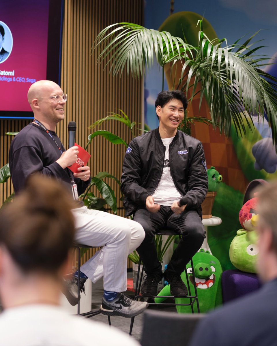 Rovio's tweet photo. Last week, we were pleased to host Group CEO of Sega Sammy, Haruki Satomi. During a fireside chat, Haruki-san and our CEO Alex Pelletier-Normand discussed SEGA, games, the future of Angry Birds, and also saunas. 🇫🇮 🧖 https://t.co/W6XdtTwqmj