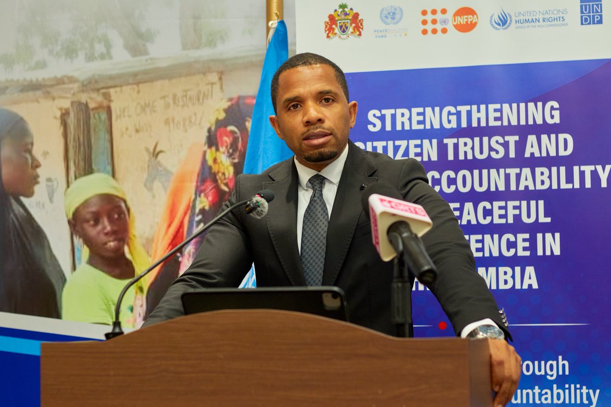 UNDP_TheGambia's tweet photo. "Public accountability is not a choice; it is a mandate. When citizens understand what government is doing, why it matters, and see real delivery, then trust grows. When they feel listened to and engaged, then participation strengthens." — Hon. Dr. @ISMAILACEESAY, Minister of Information, Media and Broadcasting Services @Info_Ministry_