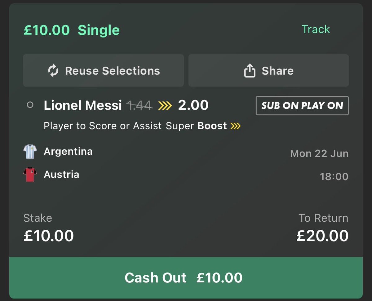 Sharpfootypicks's tweet photo. 🐐On this Lionel Messi super boost, he’s just scored a Hatrick in his last game and will be hungry for successive world cups. Can’t see this losing 💸 

#superboost #bet365 https://t.co/oIsTDObCNd