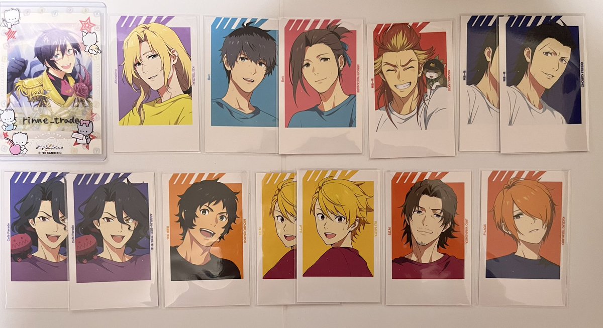 rinne_trade's tweet photo. 【交換】SideM FiFS展 インスタントフォト風カード フォトカ　表情
譲）圭、恭二、みのり、朱雀、玄武2、アスラン2、道流、類2、次郎、一希
求）四季、隼人、旬、夏来、秀、百々人
写真2枚目の白との交換も可能です。
平日夜池袋等都内、7/11午後衣装展手渡し又は郵送にて。続↓ https://t.co/RujHX3QRzo