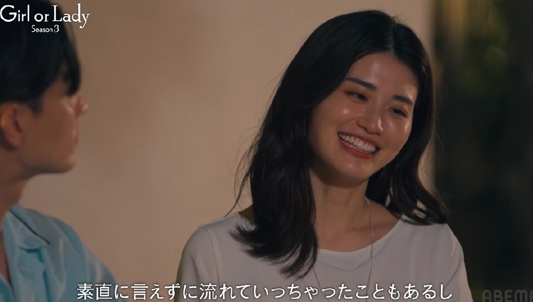 dorankuhosi's tweet photo. ショウヤ（３２）が結婚願望を聞くも優柔不断な返答するカナコ（３４）

最年長だけど、レディでもビジュいいし年齢より若く見えるカナコ。でも欠点の考えすぎが発動、結婚への向き合い方に迷いあり。婚活番組ではないし、必須じゃないけど市場価値はここから下がっていくと思う。
鱗滝左近次に『判断が遅い！』と言われちゃう😭ここはイケイケドンドンだよ🥺
#ガールオアレディ