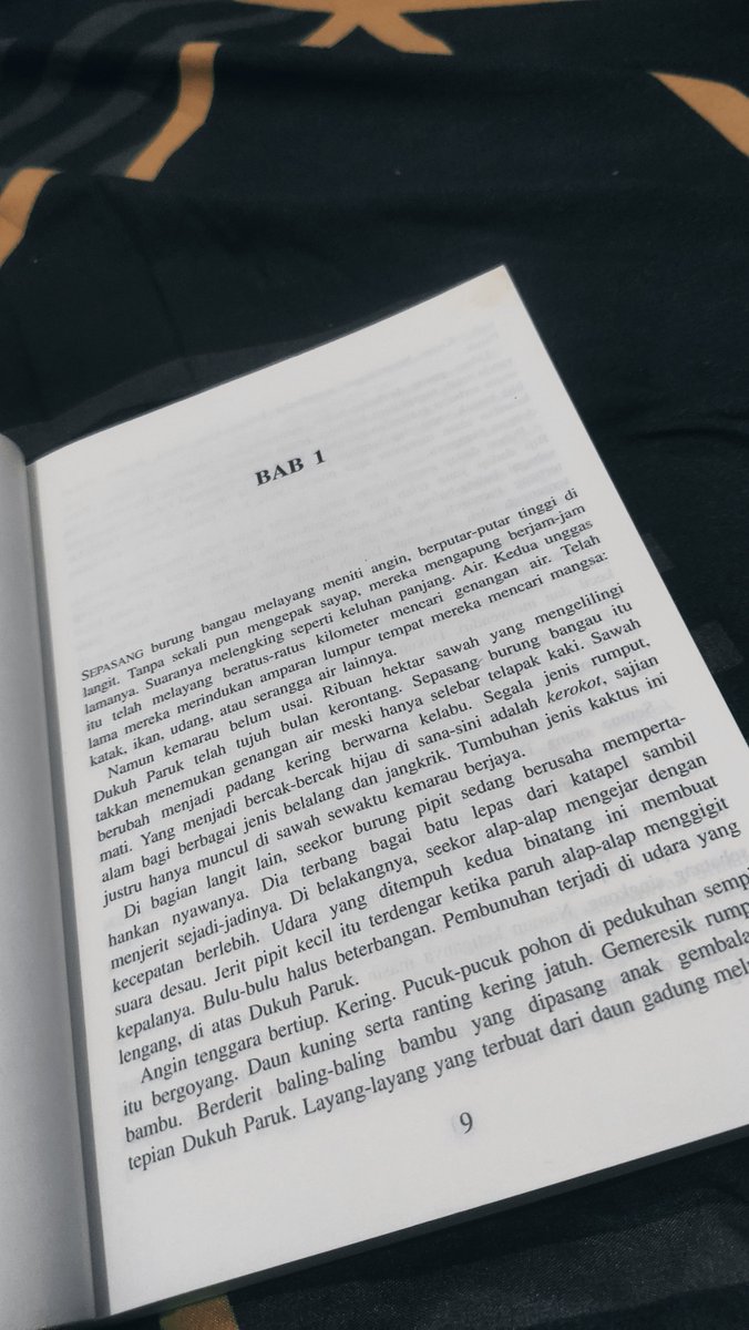 senogp's tweet photo. Di Indonesia, Ahmad Tohari terkenal dengan narasi penggambaran landscape yang detail. Itu terlihat dalam novelnya, Ronggeng Duku Paruk. 

Pada The Grapes of Wrath karya John Steinbeck, ia melakukannya juga. Penggambaran keadaan pedalaman Amerika yang gersang, berdebu, dan mati. Terasa sekali dibayanyan kita saa membacanya. 

Kalo kalian suka narasi penggambaran dari penulis siapa?