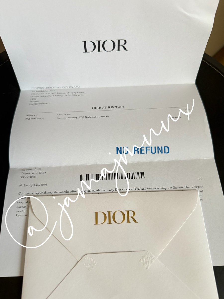 jamjamnnx's tweet photo. ส่งต่อสร้อย Dior จาก shopไทย⭐️

อุปกรณ์ ครบ  13,000บาท (ต่อรองได้) shop 19k
ใส่น้อยมาก นัดรับได้ค่ะ

#ส่งต่อdior #diorส่งต่อ #diorth https://t.co/nOG8iMMZsL