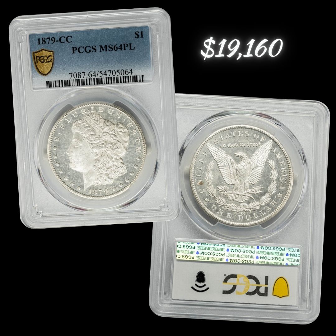 nfccoins's tweet photo. A new week &amp; a timeless coin. Morgan Mondays are just a reminder of why numismatics never gets old. Check out this 1879-CC Morgan $ MS64PL PCGS Secure.

Website: https://t.co/bMfhcIBW6R

eBay: https://t.co/eyyZEhUiCo

#tnfc #morganmonday #morgansilverdollar #silvercoins #pcgscoin https://t.co/LtzNU8oyep