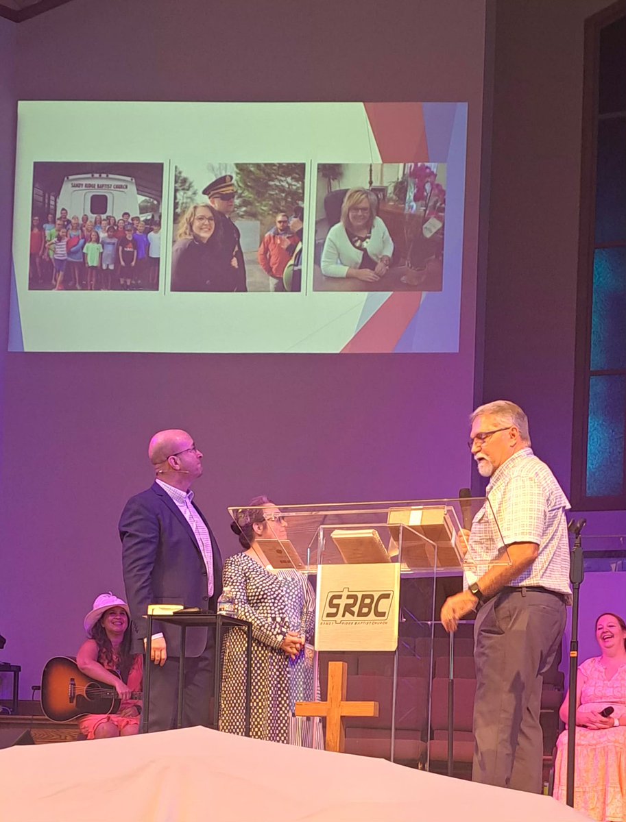 sandyridgebc's tweet photo. A short presentation was given to thank and recognize Pastor Bill and his wife Nikki for serving us the past 10 years at SRBC. We are so grateful for Pastor Bill preaching us the gospel and the word of God. He is truly a Godly Servant to his flock. https://t.co/j0WScUYMqd