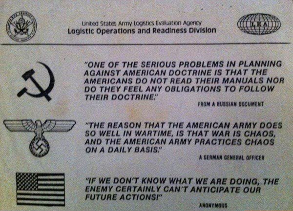 RealCynicalFox's tweet photo. These are totalitarian militaries essentially admitting it's difficult to confront an opponent that aggressively pushes command decisions as far down the chain as possible and empowers the leader on the spot to make the correct decision for the situation, without undue deference to doctrine.  What the Germans themselves initially referred to as "Auftragstaktik" - mission-type tactics.