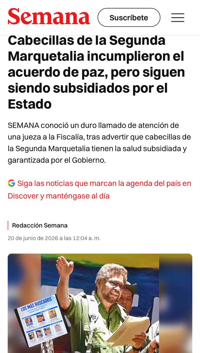 CesarFlechas's tweet photo. La insólita historia de cómo el gobierno le estaría pagando la salud a los cabecillas de la Segunda Marquetalia. Todos aparecen como “cabeza de familia”

https://t.co/oBzXCaJlm6 https://t.co/BXp5IWZOYy