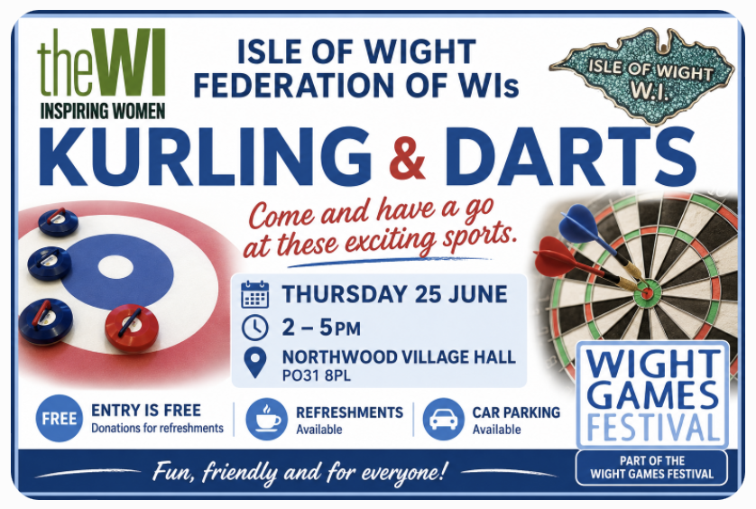 WightGames's tweet photo. We know it's hot out there but by Thursday the temperatures should be coming down, so why not get out of the house and come along to Northwood Village Haqll and try your hand at kurling and darts.
The fun starts at 2pm. @MCClubOfficial 
#readysteadywight #wightgamesfestival https://t.co/3gO3rqD2Fn