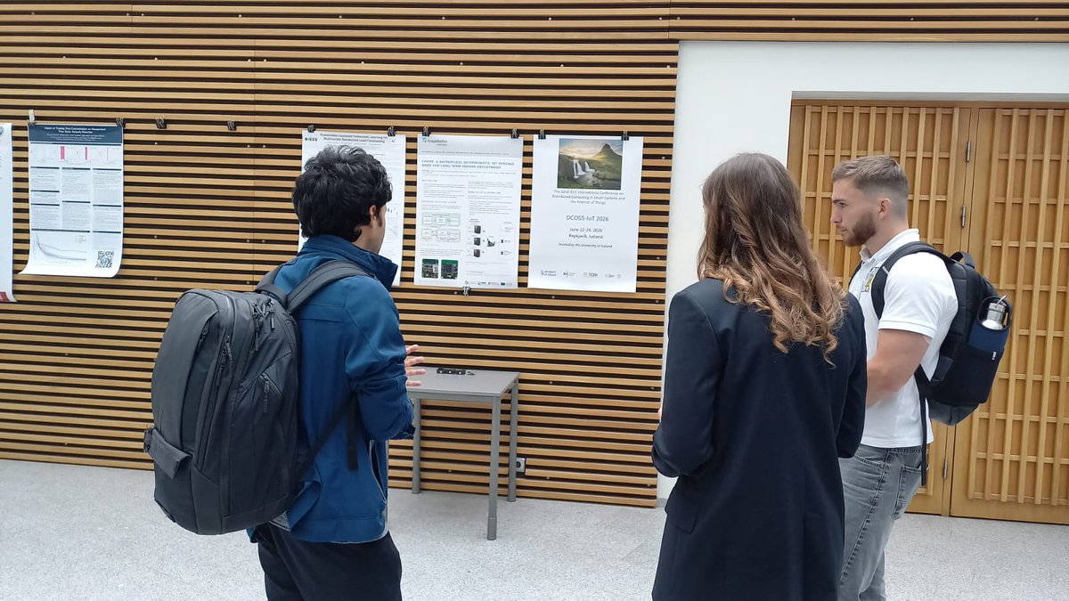 FhP_AICOS's tweet photo. We're at the DCOSS-IoT 2026, Iceland, where Leonor Carvalho is showcasing Luxor, a batteryless IoT sensing platform designed for long-term indoor deployment. If you're attending #DCOSSIoT, come and discover how batteryless sensing is shaping the future of #IoT. #ConnectedThings https://t.co/zxUhzV203P