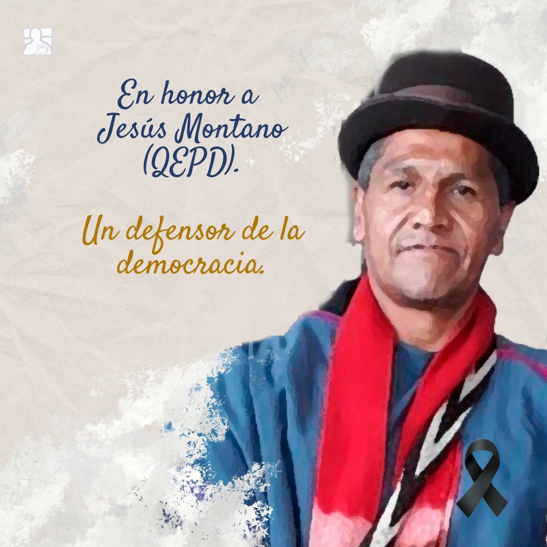 StephBatesPress's tweet photo. #Justicia Hoy también recordamos a Jesús Montano, otra vida apagada por la sucia política, por denunciar el voto fusil en el Cauca. Su vida fue silenciadas por decir la verdad, pero hoy los honramos, porque la justicia algún día debe llegar. Algún día, por ellos también habrán voces, murales y memoria.