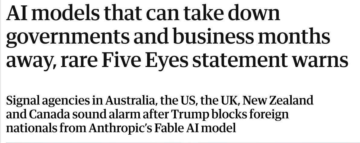 Mythos-class AI cyberattacks may be months away, Five Eyes warns