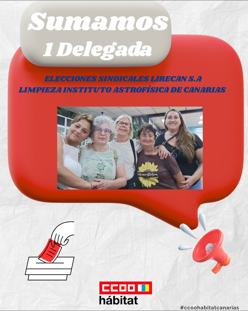 CCOOHabitat_CAN's tweet photo. 🔊🔊Seguimos creciendo en esta familia ❣️que es Comisiones Obreras del Hábitat de Canarias 🇮🇨, bienvenida una nueva Delegada desde el Instituto de Astrofísica de Canarias 🔭, juntos en la lucha para defender los Derechos que nos pertenecen a todas las personas trabajadoras💪🏼✅. https://t.co/SJfU32ASfZ