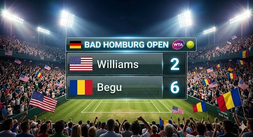 JuanPTeixeiraCM's tweet photo. WTA 500 de Bad Homburg 🎾🇩🇪 | Ronda 1️⃣

Primer sets en el Court Central 

Williams 🇺🇸 2️⃣
Begu 🇷🇴 6️⃣

#WTA #WTA500 #BadHomburgOpen #BadHomburg #Alemania #Williams #Begu #EstadosUnidos #EEUU #USA #Rumania https://t.co/5gGayKFlwv