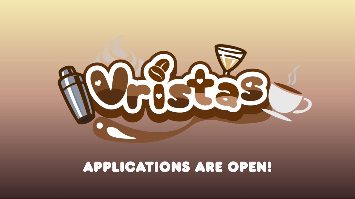 VristasVTG's tweet photo. Applications are officially open! Please fill out the form below. Applications will remain open until July 22nd ☕️❤️🍵 https://t.co/zuoNvxXP4n