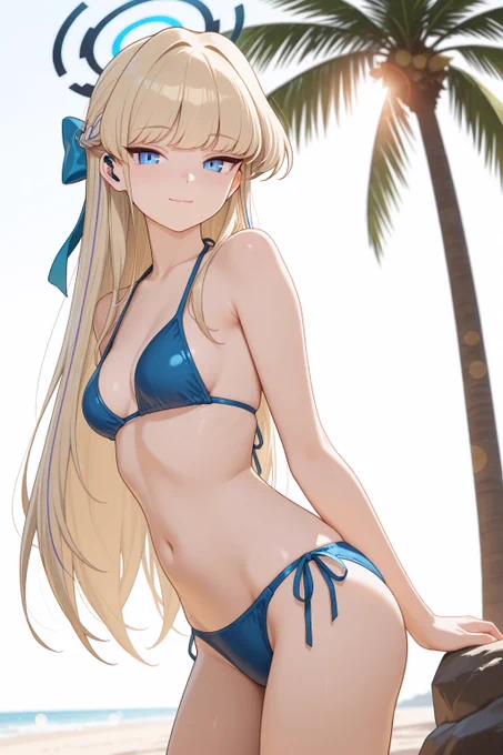 海水浴を楽しむトキ SFW anime style illustration No nudity, no suggestive intent. #ブルアカ #BlueArchive