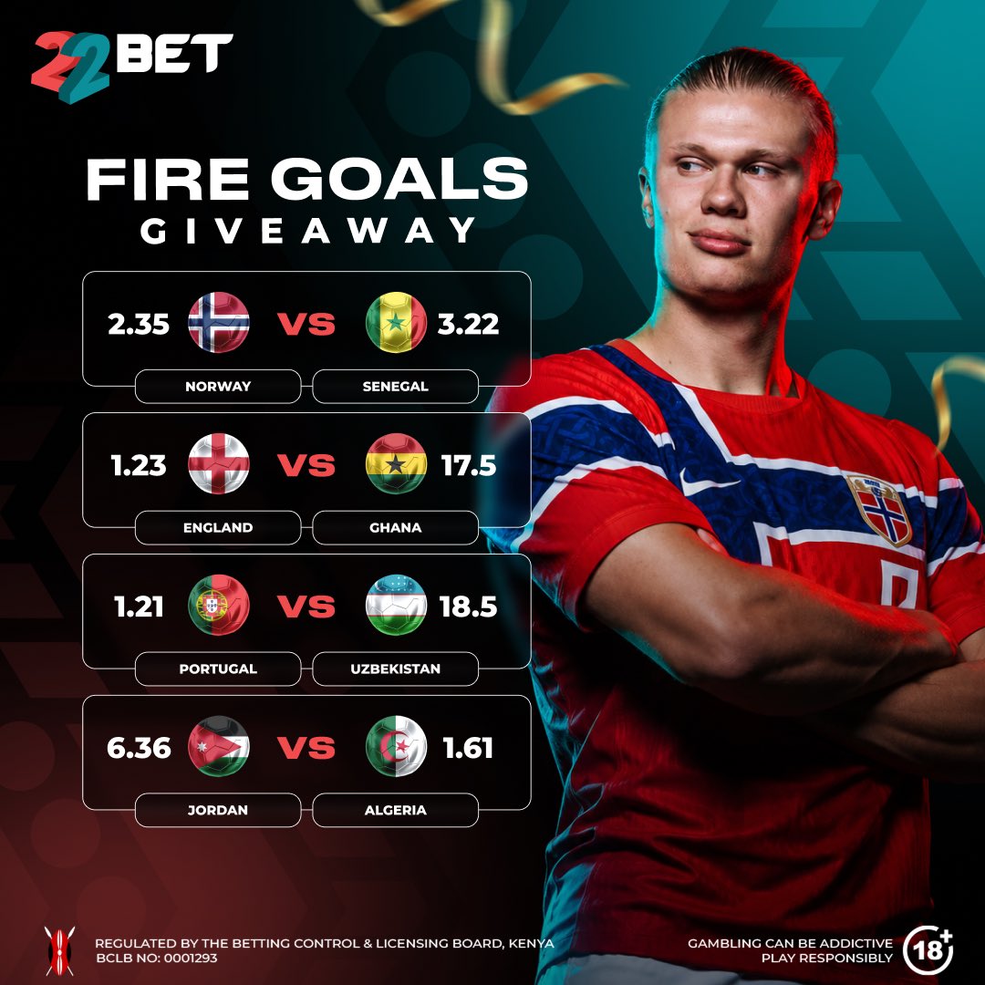 22bet_ke's tweet photo. Matchday 13 - Fire Goals is ON! 🔥
How many goals do you think will be scored today? 
1.Follow, Like & Share 2.Comment with your 22bet Account ID + M-Pesa Number (No Airtel ) 3. Place a minimum stake of KES 220 on any Matchday 13 game
The more goals, the bigger the rewards! 
*T&Cs Apply