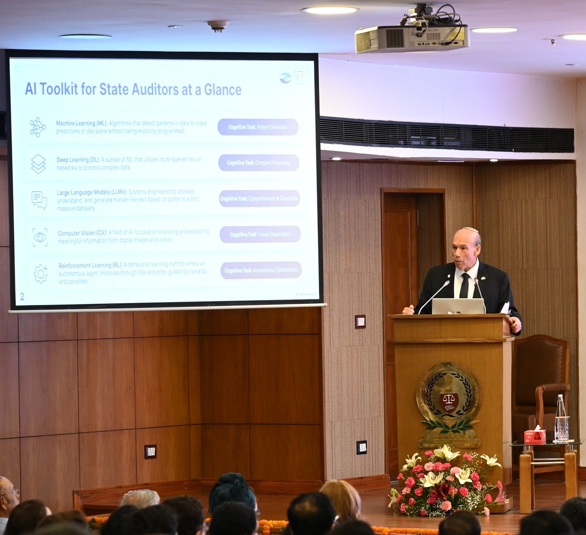 IndiaCAG's tweet photo. H.E. Mr. Matanyahu Englman, State Comptroller and Ombudsman of Israel and President of EUROSAI, delivered a riveting lecture under the Dr. B. R. Ambedkar Lecture Series hosted by the Office of the Comptroller and Auditor General of India.

The lecture was graced by Mr. K. Sanjay Murthy, Comptroller and Auditor General of India, H.E. Mr. Reuven Azar, Ambassador of Israel to India and attended by the senior management of the Indian Audit and Accounts Department, along with officials from over 140 offices across the country through video conferencing.

Drawing on Israel’s experience, H.E. Mr. Englman shared insights on artificial intelligence in public sector auditing, cybersecurity audits, national preparedness for AI, tackling disinformation in the digital space, and the evolving role of audit institutions in fostering innovation, accountability and public trust.
The lecture was widely appreciated by participants for its insightful discussion on the opportunities and challenges presented by AI and emerging technologies in public sector auditing.

@MevakerGov @IsraelinIndia @MEAIndia @PMOIndia