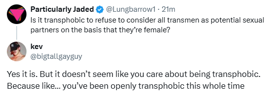ManySuchCases's tweet photo. This one is calling us bigots for... being gay. This is where wokeness has led. Astounding. https://t.co/aaGKvabE4S