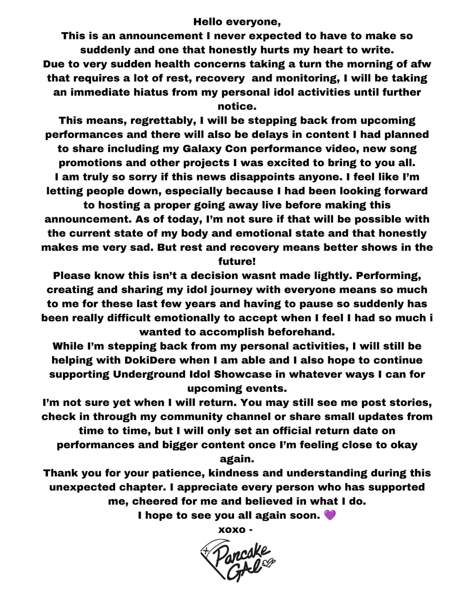 PancakeGal_'s tweet photo. Important update 💜 https://t.co/TYOHhEVpZW