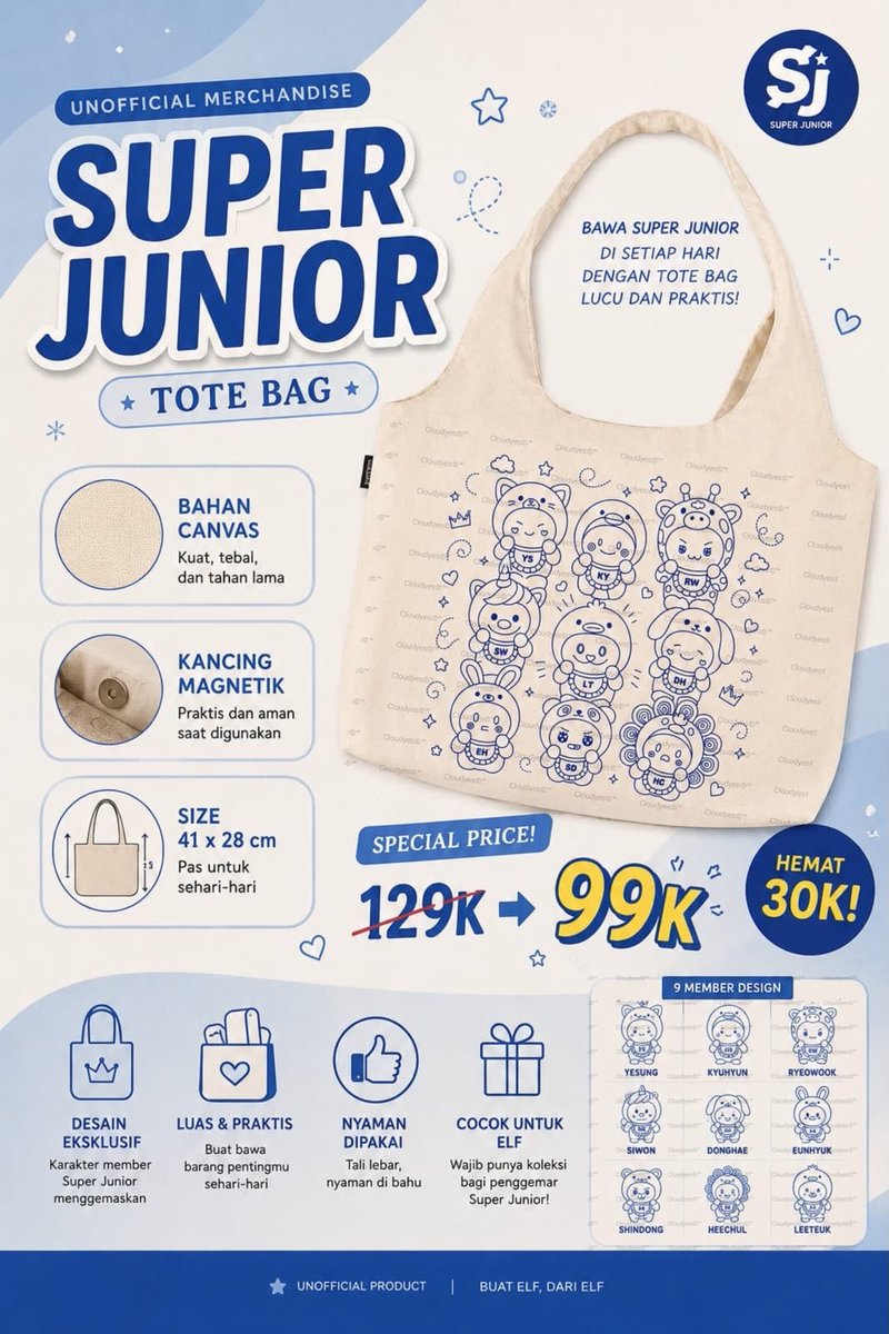 CloudYes24's tweet photo. Guys! Kita open order Tote Bag SuJu ya..ini unofficial merch made by https://t.co/Sp2SkgiGNp! 

Unik nya adalah..bagian belakang bisa custom sesuai bias kamu loh! Jadi bagian depan dan belakang beda gambar 😍.

Cuss di order sekarang! Langsung DM aku ya ❤️ https://t.co/NlEvBMgBqQ