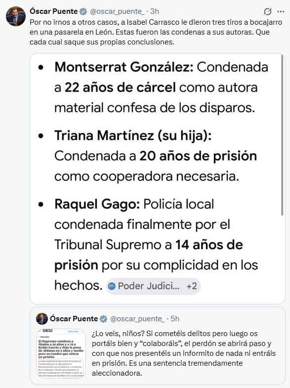 FroilLannister's tweet photo. Ya hay que ser un excremento moral para pertenecer al gobierno que ha pactado ir sacando a etarras de la cárcel a cambio de mantenerse en el poder y hablar de penas de asesinatos, comparándolas con la pena por 9 delitos cometidos por Ábalos.

Vamos, nada nuevo para Óscar Puente: convivir con su propio hedor.