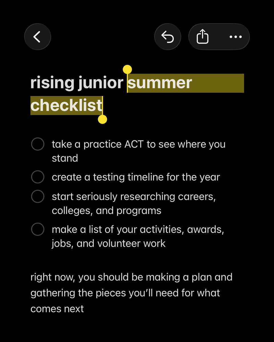ACTStudent's tweet photo. Rising freshman, sophomore, junior, or senior?

Summer is a good time to set yourself up for the school year ahead. Pick your grade, choose one action, and start there. ☀️

Small steps now can make fall feel a lot more manageable.

#HighSchool #ACT #CollegePrep https://t.co/aYwXkqGuE5