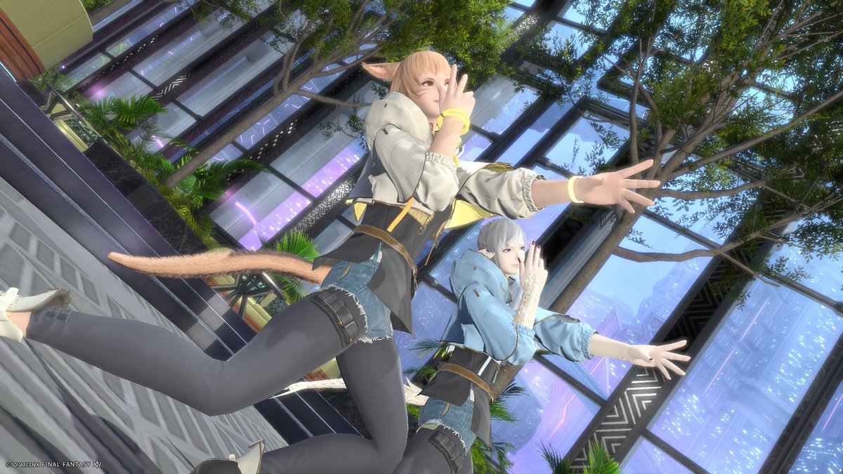 syaroki_yojimbo's tweet photo. いざなさん（@eizana_belhi ）とスフェーン！
この衣装かわいいよね⸜( ´ ꒳ ` )⸝♡︎

#FF14 https://t.co/XtdlzpYz89