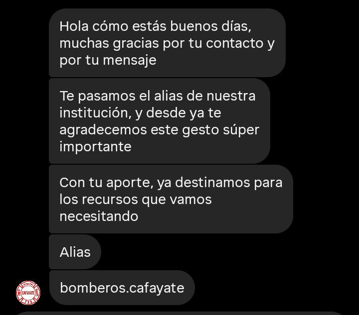 CaruSomoza's tweet photo. Los bomberos de Cafayate están combatiendo el fuego codo a codo en Salta. Por eso están recibiendo donaciones de agua, frutas de fácil consumo y sandwiches en 📍 Córdoba y Bombero Tapia (Cafayate).

También están recibiendo donaciones en su alias bomberos.cafayate https://t.co/BnGAAnRXXH