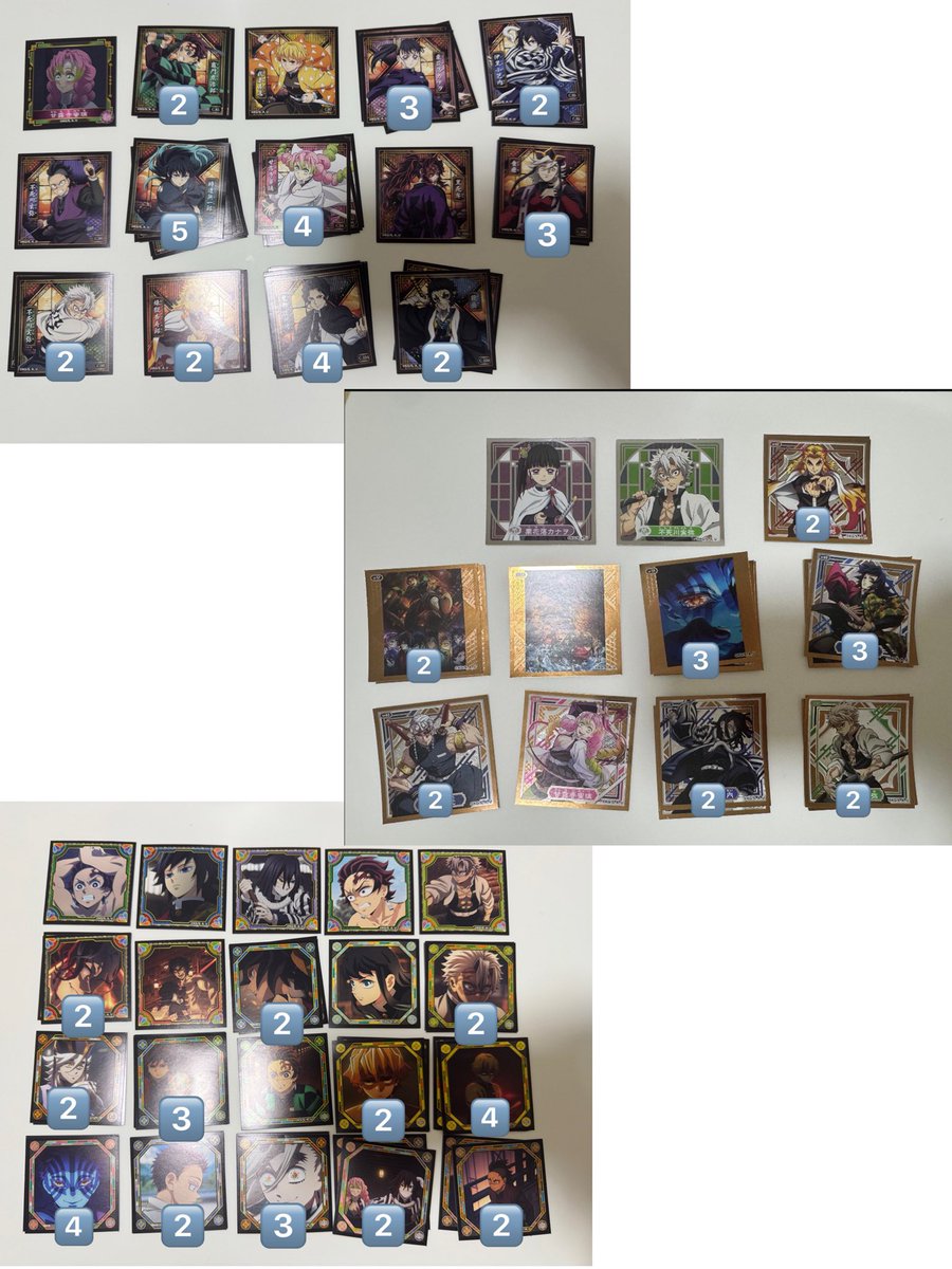 ulnyan's tweet photo. 【交換・買取・譲渡】シール烈伝4､5 鬼滅の刃

譲 画像1〜2
求 画像3or定価＋送料

2枚目込のお取引可能な方優先 https://t.co/rlTcKdWXxA