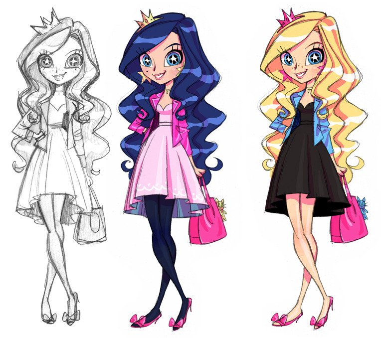 wallytsukino's tweet photo. Por falar no divo, esses daqui são uns dos primeiros designs que ele criou pra Iris. Ele pensou em algo que fugisse do padrão de garota loira, mas os executivos queriam que ela fosse loira de qualquer jeito https://t.co/qa4cOCaAaB